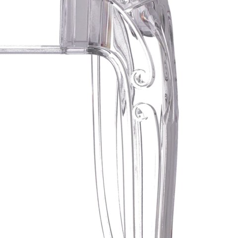 OKRĄGŁY PRZEZROCZYSTY STÓŁ GLAMOUR, BAROKOWY, DO SALONU, SZKLANY BLAT 90 CM