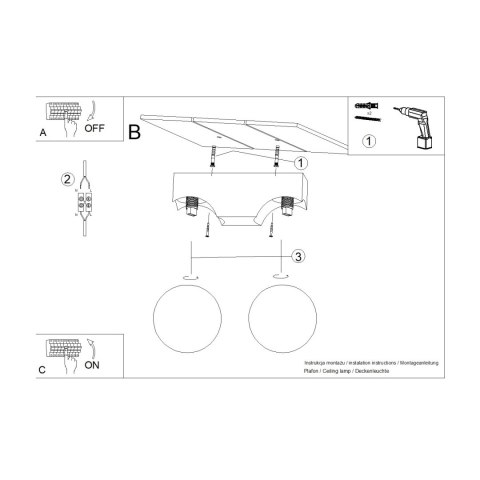 KINKIET PLAFON LAMPA SUFITOWA LUMINOS, DREWNO, SZKLANA BIAŁA KULA, G9