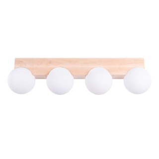 KINKIET, PLAFON, LUMINOS, DREWNO, SZKŁO, G9, NOWOCZESNA LAMPA SUFITOWA