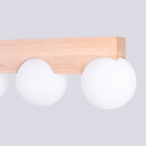 KINKIET, PLAFON, LUMINOS, DREWNO, SZKŁO, G9, NOWOCZESNA LAMPA SUFITOWA