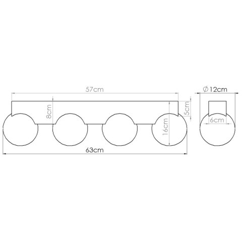 KINKIET, PLAFON, LUMINOS, DREWNO, SZKŁO, G9, NOWOCZESNA LAMPA SUFITOWA