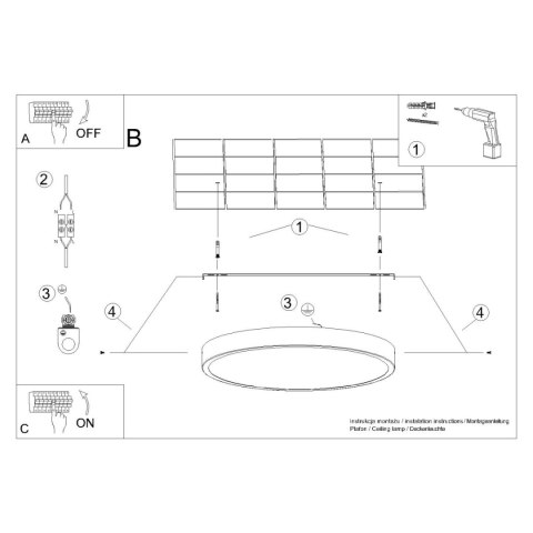 PLAFON SUFITOWY OKRĄGŁY AURA, LAMPA NOWOCZESNA, LOFT, DO SALONU, ŁAZIENKI