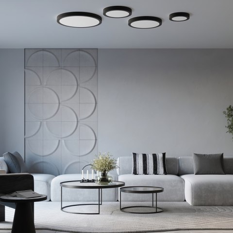 PLAFON SUFITOWY OKRĄGŁY AURA, LAMPA NOWOCZESNA, LOFT, DO SALONU, ŁAZIENKI