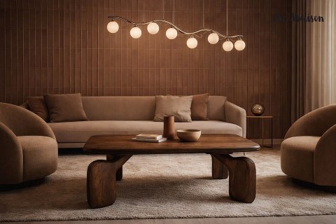 STOLIK KAWOWY OREGON, CIEMNY BRĄZOWY, DREWNO, DO SALONU, ELEGANCKI 120 CM