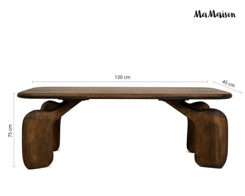 STOLIK KAWOWY OREGON, CIEMNY BRĄZOWY, DREWNO, DO SALONU, ELEGANCKI 120 CM