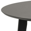 STÓŁ OKRĄGŁY ESSENZA, CZARNY, DĘBOWY FORNIR, MINIMALISTYCZNY, LOFT, SALON