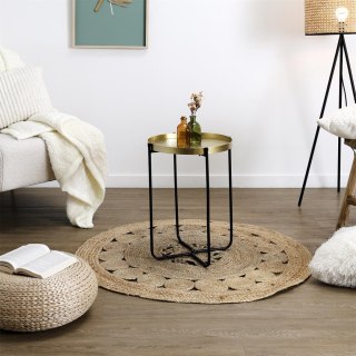STOLIK KAWOWY AETHEL, LOFT, CZARNY, OKRĄGŁY, DO SALONU, 35 CM