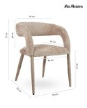 TAPICEROWANE BEŻOWE KRZESŁO IKAR, DO SALONU, JADALNI, Z PODŁOKIETNIKAMI