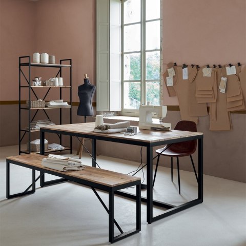 TAPICEROWANE BRĄZOWE KRZESŁO LOFT - TORS, CZARNY METAL, DO JADALNI, SALONU