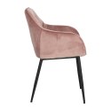 KRZESŁO VELOURIS, TAPICEROWANE, WELUROWE, SALONU, PIKOWANE, RÓŻOWE, VELVET