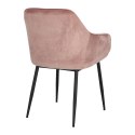 KRZESŁO VELOURIS, TAPICEROWANE, WELUROWE, SALONU, PIKOWANE, RÓŻOWE, VELVET