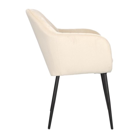 TAPICEROWANE KRZESŁO Z PODŁOKIETNIKAMI, BEŻOWE, METAL, GLAMOUR, DO JADALNI