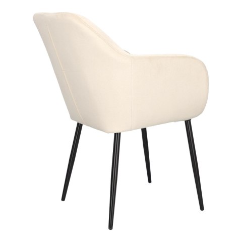 TAPICEROWANE KRZESŁO Z PODŁOKIETNIKAMI, BEŻOWE, METAL, GLAMOUR, DO JADALNI