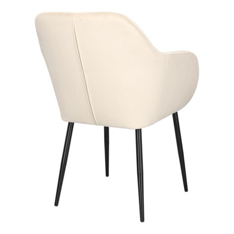 TAPICEROWANE KRZESŁO Z PODŁOKIETNIKAMI, BEŻOWE, METAL, GLAMOUR, DO JADALNI