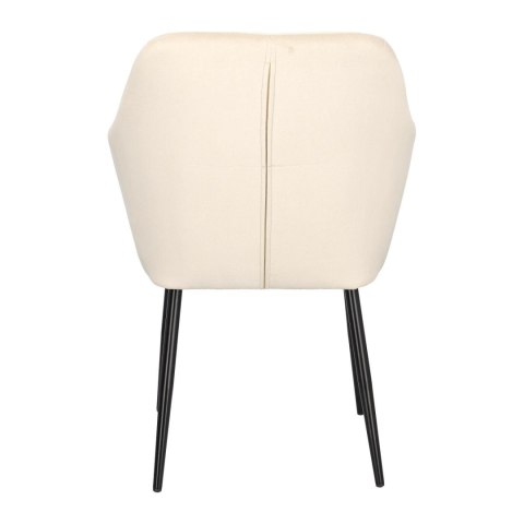 TAPICEROWANE KRZESŁO Z PODŁOKIETNIKAMI, BEŻOWE, METAL, GLAMOUR, DO JADALNI