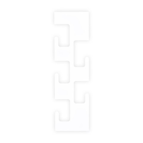 Wieszak Zip biały, METALOWY, na ścianę 3D