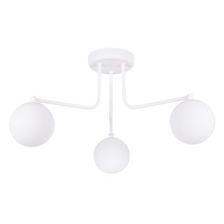 LAMPA SUFITOWA ŻYRANDOL LUMINOS, CZARNA, BIAŁY KLOSZ, NOWOCZESNA, SALON