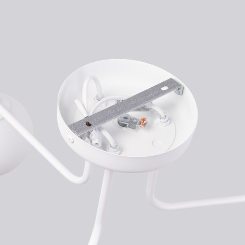 LAMPA SUFITOWA ŻYRANDOL LUMINOS, CZARNA, BIAŁY KLOSZ, NOWOCZESNA, SALON