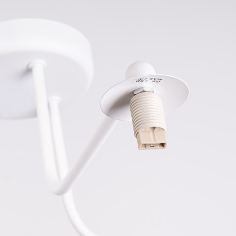 LAMPA SUFITOWA ŻYRANDOL LUMINOS, CZARNA, BIAŁY KLOSZ, NOWOCZESNA, SALON