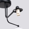 LAMPA ŻYRANDOL LUMINOS CZARNA, MATOWY BIAŁY KLOSZ, LOFT, SALON, NOWOCZESNA