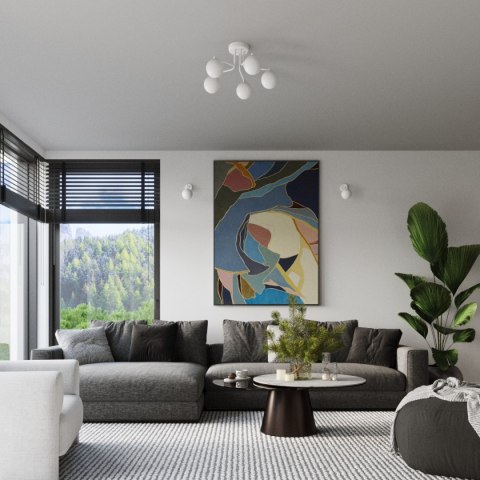 LAMPA SUFITOWA ŻYRANDOL LUMINOS, KINKIET, CZARNA, BIAŁA, LOFT, DO SALONU