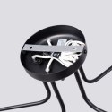 LAMPA SUFITOWA ŻYRANDOL LUMINOS, CZARNA, MODERN, LOFT, SALON, BIAŁY KLOSZ