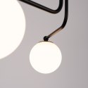 LAMPA SUFITOWA ŻYRANDOL LUMINOS, CZARNA, MODERN, LOFT, SALON, BIAŁY KLOSZ