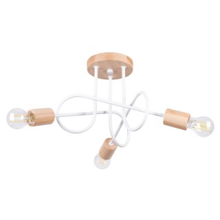 LAMPA SUFITOWA KINKIET LUMINOS, DREWNO, METAL, E27, LOFT, NOWOCZESNA