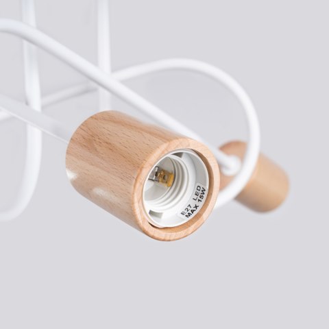 LAMPA SUFITOWA KINKIET LUMINOS, DREWNO, METAL, E27, LOFT, NOWOCZESNA
