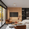 LAMPA SUFITOWA KINKIET LUMINOS, DREWNO, METAL, E27, LOFT, NOWOCZESNA