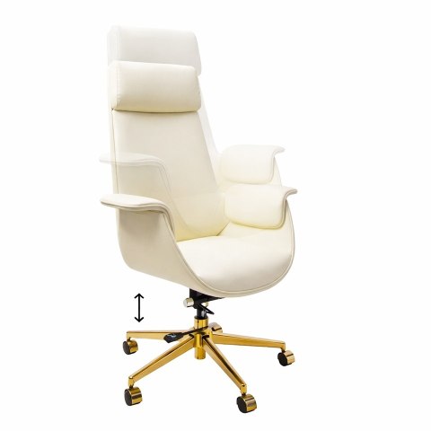 FOTEL BIUROWY AURELIA BEŻOWY, WYGODNY, OBROTOWY, DO BIURA, GABINETU