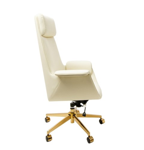 FOTEL BIUROWY AURELIA BEŻOWY, WYGODNY, OBROTOWY, DO BIURA, GABINETU