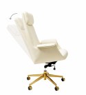 FOTEL BIUROWY AURELIA BEŻOWY, WYGODNY, OBROTOWY, DO BIURA, GABINETU