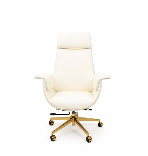 FOTEL BIUROWY AURELIA BEŻOWY, WYGODNY, OBROTOWY, DO BIURA, GABINETU