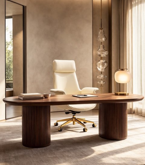 FOTEL BIUROWY AURELIA BEŻOWY, WYGODNY, OBROTOWY, DO BIURA, GABINETU