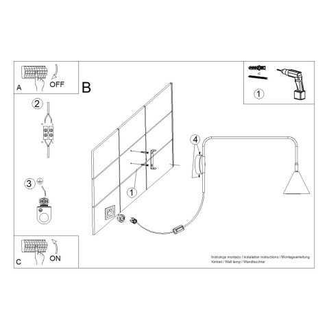 Kinkiet NOX ochra czerwona