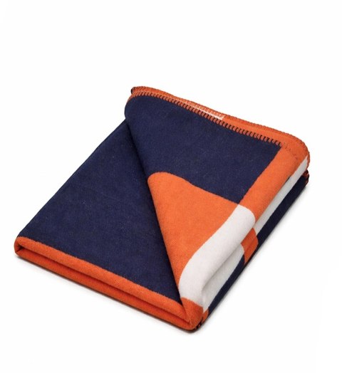 KOC NARZUTA AVENZA 135X175, GRANATOWY, POMARAŃCZOWY, GEOMETRYCZNY, WZÓR H