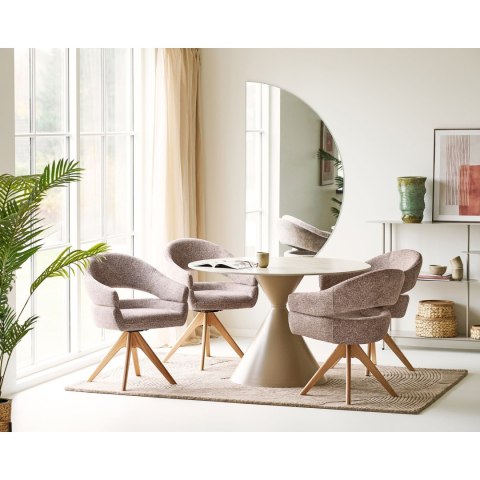 Krzesło Dover obrotowe, brązowe, nogi