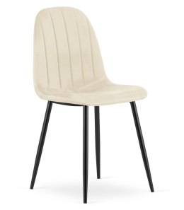 Krzesło PADVA - aksamit beż jasny / nogi czarne x 1