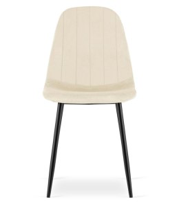 Krzesło PADVA - aksamit beż jasny / nogi czarne x 1