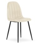 Krzesło PADVA - aksamit beż jasny / nogi czarne x 2