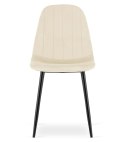 Krzesło PADVA - aksamit beż jasny / nogi czarne x 2