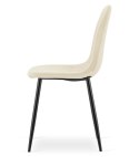 Krzesło PADVA - aksamit beż jasny / nogi czarne x 2