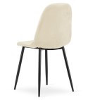 Krzesło PADVA - aksamit beż jasny / nogi czarne x 2