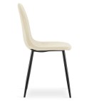 Krzesło PADVA - aksamit beż jasny / nogi czarne x 2