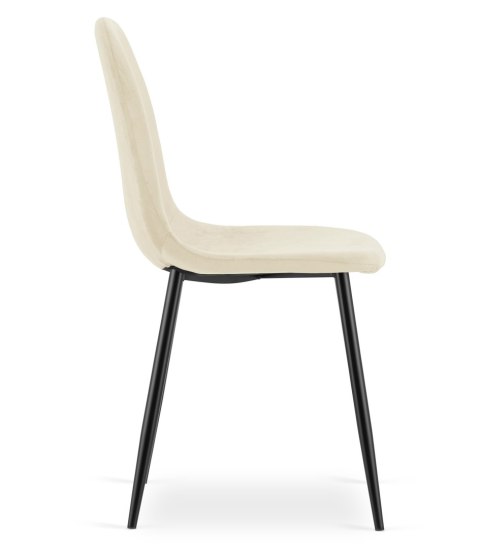 Krzesło PADVA - aksamit beż jasny / nogi czarne x 2