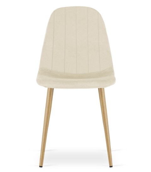Krzesło PADVA - aksamit beż jasny / nogi dąb x 1