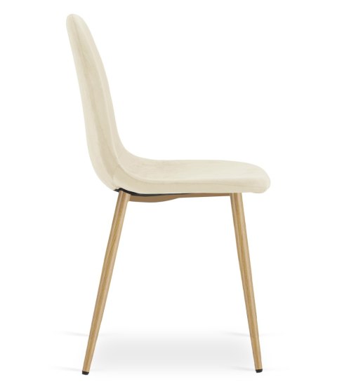 Krzesło PADVA - aksamit beż jasny / nogi dąb x 3