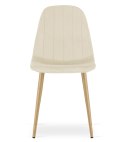 Krzesło PADVA - aksamit beż jasny / nogi dąb x 3