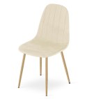 Krzesło PADVA - aksamit beż jasny / nogi dąb x 3